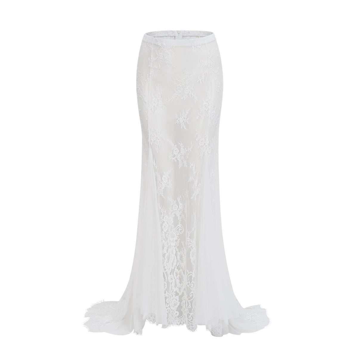 Margherita White Floral Lace Dress  Skirt Set