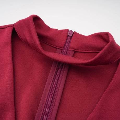 Rina Red Scarf Design Ruched Maxi Gown