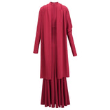 Margot Red Scarf Design Ruched Maxi Gown