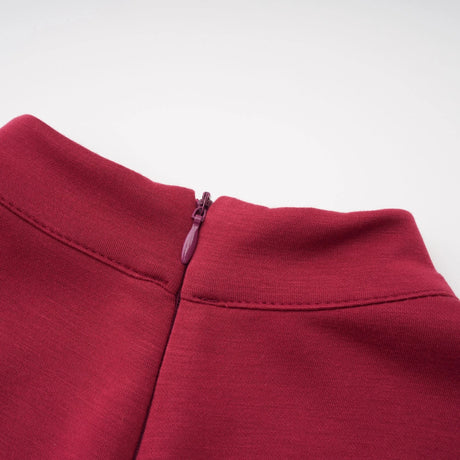 Rina Red Scarf Design Ruched Maxi Gown