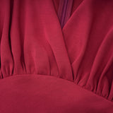 Margot Red Scarf Design Ruched Maxi Gown