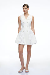 Margot White Lace Embroidered ALine Mini Dress