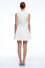 Margot White Lace Embroidered ALine Mini Dress
