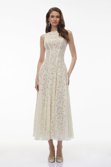 Martina Maxi Dress White Floral Lace
