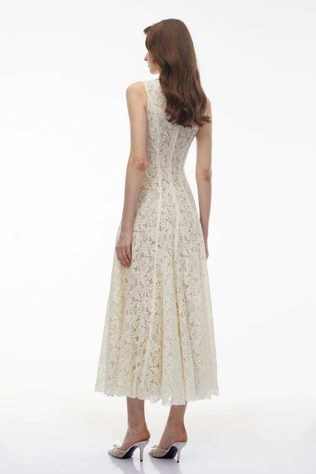 Martina Maxi Dress White Floral Lace