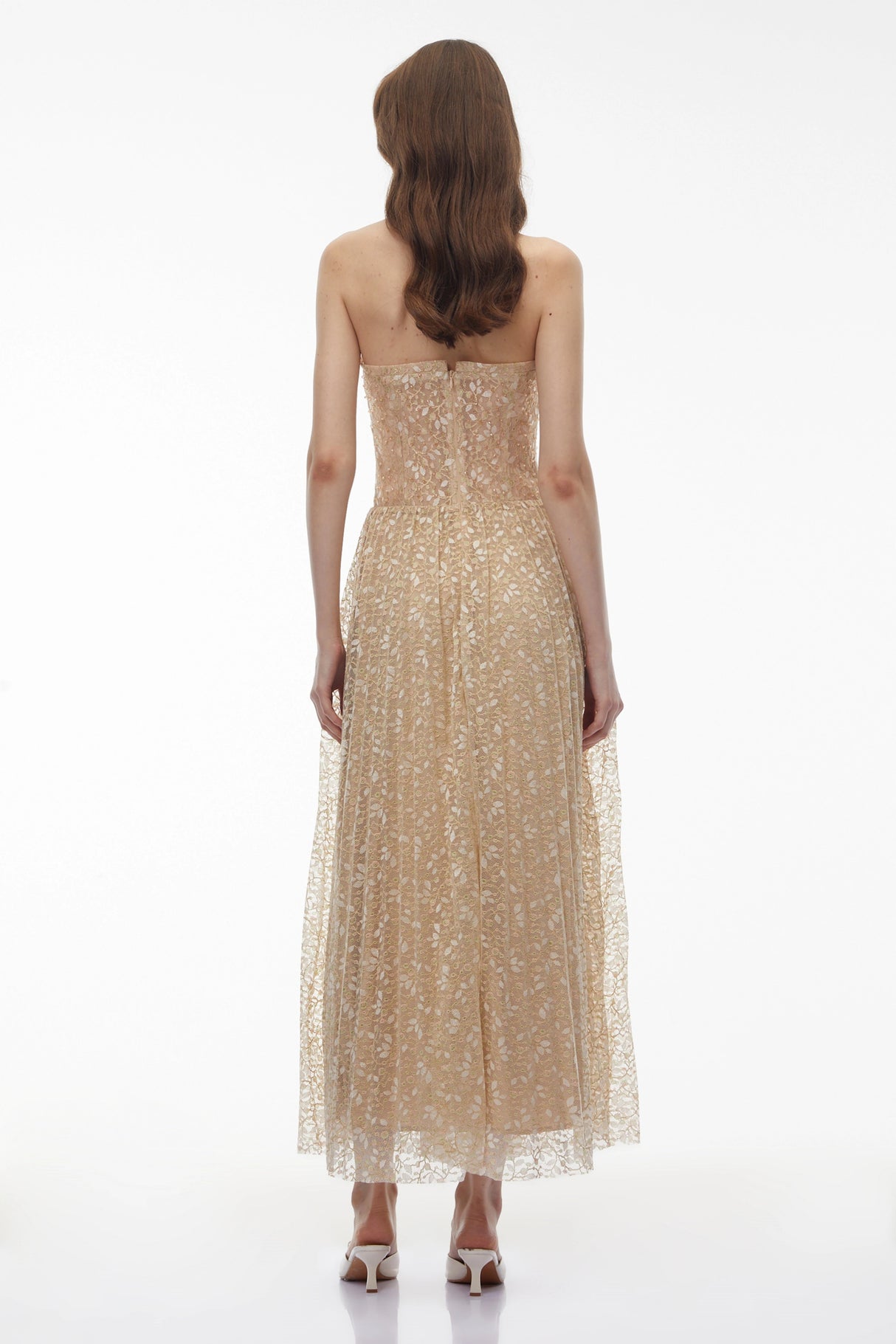 Maria Champagne Sequin Off Shoulder Maxi Dress