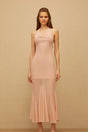 Marianne Pink Halterneck Mermaid Mesh Midi Dress