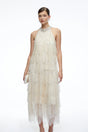 Maribel CrystalCollar Embellished Midi Dress
