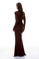 Marie Brown Cross Over CutOut Maxi Dress