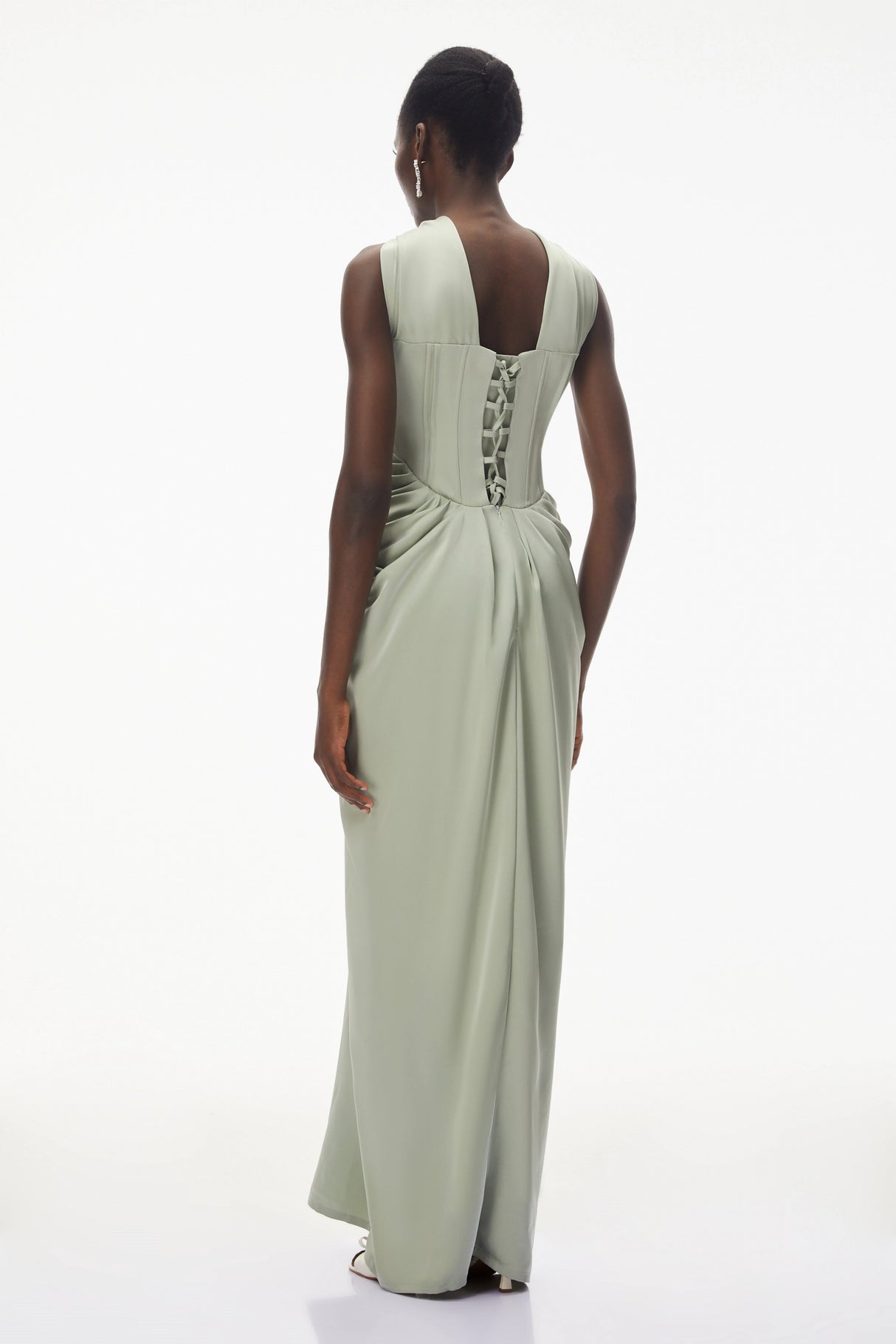 Mariella Green Halterneck Corset Maxi Gown