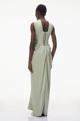 Mariella Green Halterneck Corset Maxi Gown