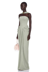 Mariella Green Halterneck Corset Maxi Gown