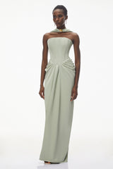 Mariella Green Halterneck Corset Maxi Gown
