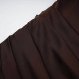 Marilou Brown Ruched Satin Maxi Dress