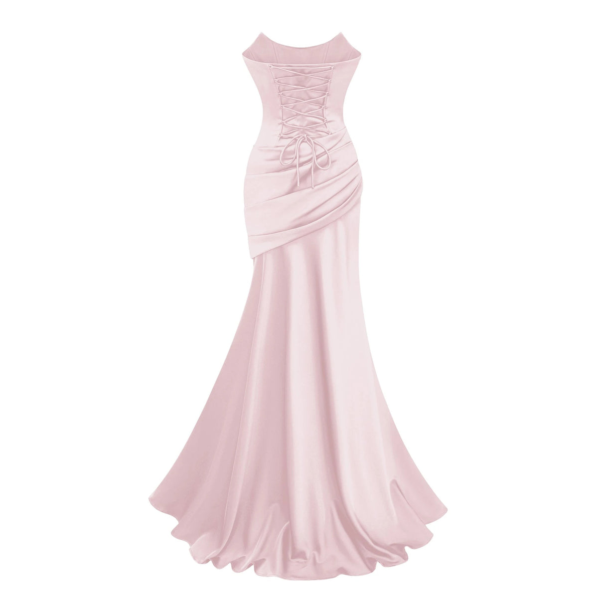 Marilou Pink Ruched Satin Maxi Dress