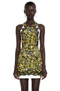 Marina Yellow Scenic Print Halter Mini Dress