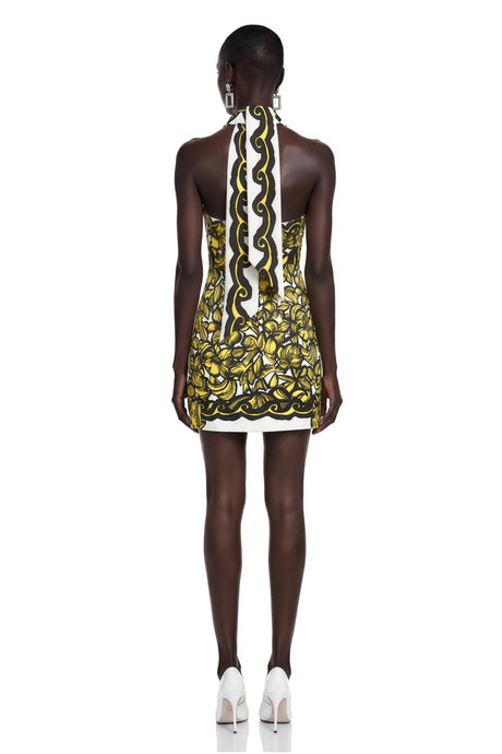 Kamila Mini Dress Yellow Scenic Print Halter
