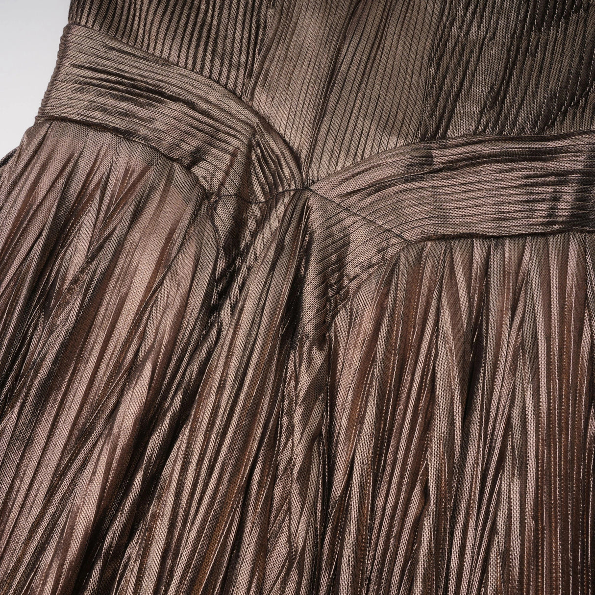 Marise Brown Draped Satin Maxi Dress