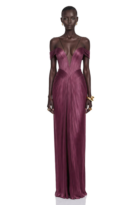 Jelena Maxi Dress Pink Draped Satin