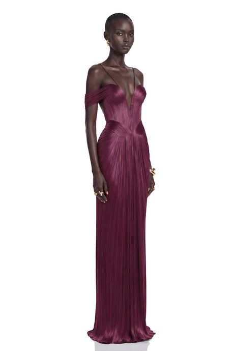 Jelena Maxi Dress Pink Draped Satin