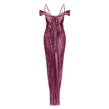 Jelena Maxi Dress Pink Draped Satin