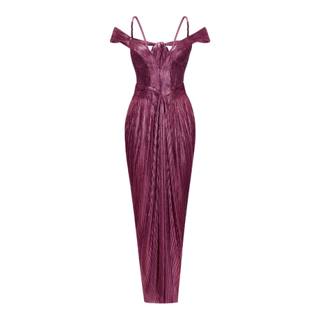 Jelena Maxi Dress Pink Draped Satin