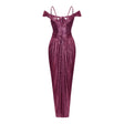 Marise Pink Draped Satin Maxi Dress