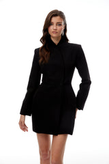 Marjorie Black Stand Collar Mini Blazer Dress