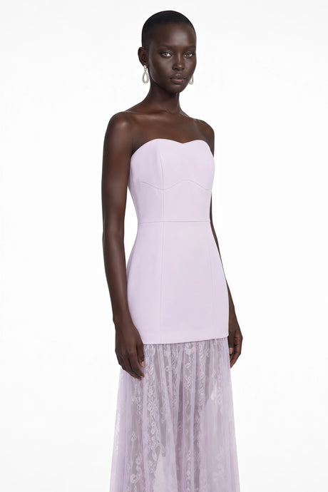 Stefania Maxi Dress Lilac Strapless Sweetheart