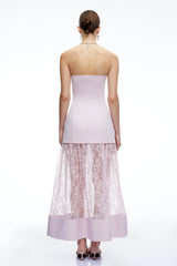 Marta Lilac Strapless Sweetheart Maxi Dress