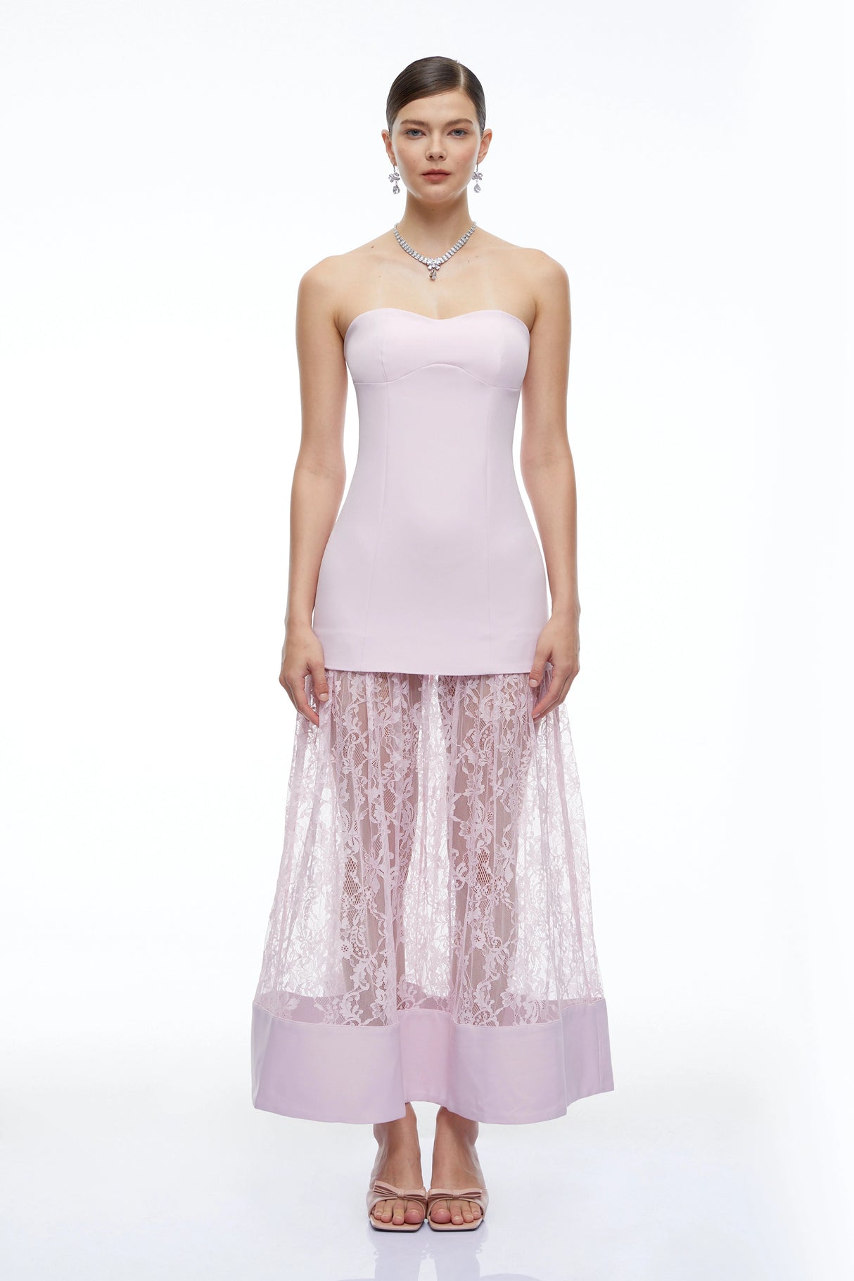 Marta Lilac Strapless Sweetheart Maxi Dress