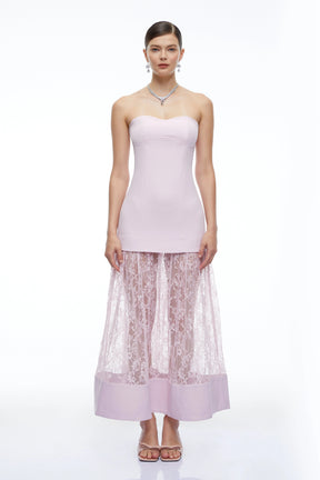 Marta Lilac Strapless Sweetheart Maxi Dress