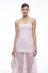 Marta Lilac Strapless Sweetheart Maxi Dress