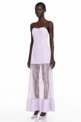 Marta Lilac Strapless Sweetheart Maxi Dress