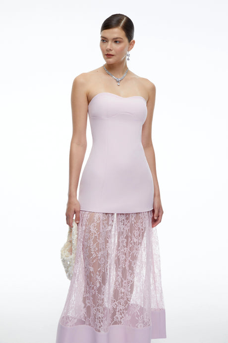 Aspen Maxi Dress Lilac Strapless Sweetheart