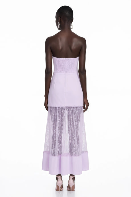 Stefania Maxi Dress Lilac Strapless Sweetheart