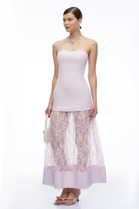 Aspen Maxi Dress Lilac Strapless Sweetheart
