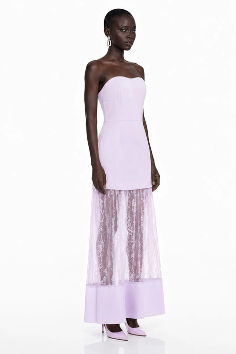 Stefania Maxi Dress Lilac Strapless Sweetheart