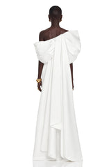 Martina White One Shoulder Maxi Dress with Bow Detail