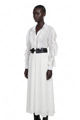 Maryam White CutOut Ruffled Maxi Dress