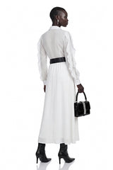 Maryam White CutOut Ruffled Maxi Dress