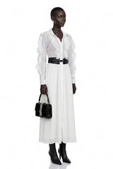 Maryam White CutOut Ruffled Maxi Dress