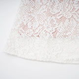 Marzia White Ribbon Detail Floral Lace Maxi Dress