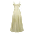 Matcha Ruffled Shirred Tulle Maxi Dress