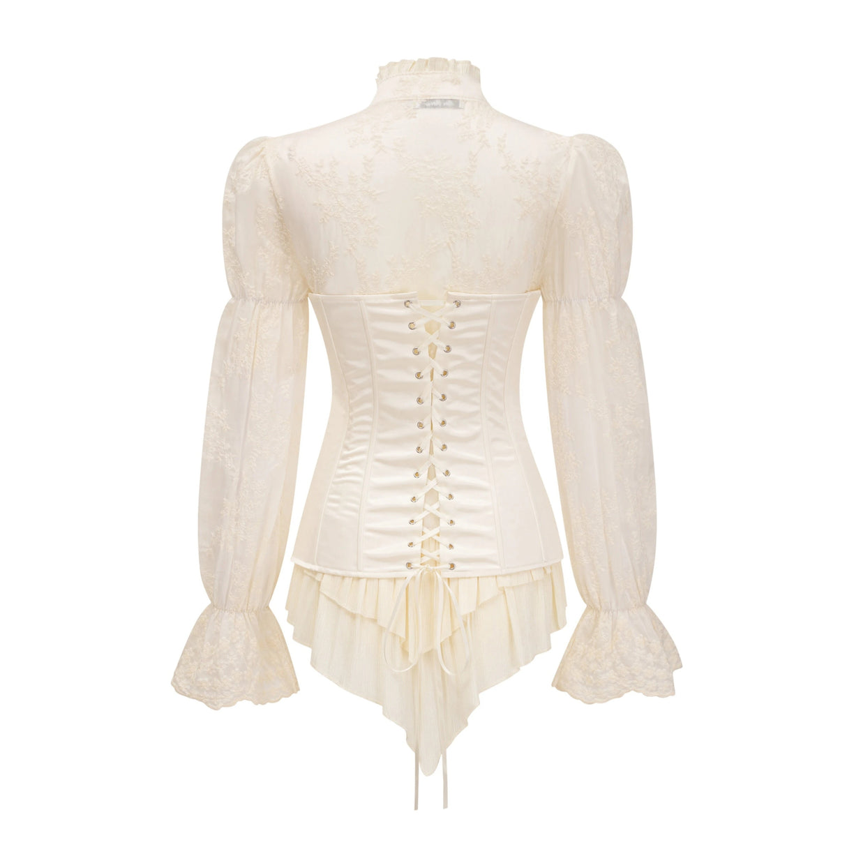 Matilde White Satin Corset Mini Dress with Lace Panels