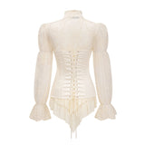 Matilde White Satin Corset Mini Dress with Lace Panels