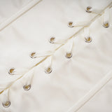 Matilde White Satin Corset Mini Dress with Lace Panels