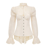 Matilde White Satin Corset Mini Dress with Lace Panels
