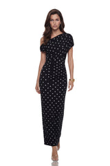 Maya One Shoulder Polka Dot Maxi Dress