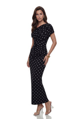 Maya One Shoulder Polka Dot Maxi Dress